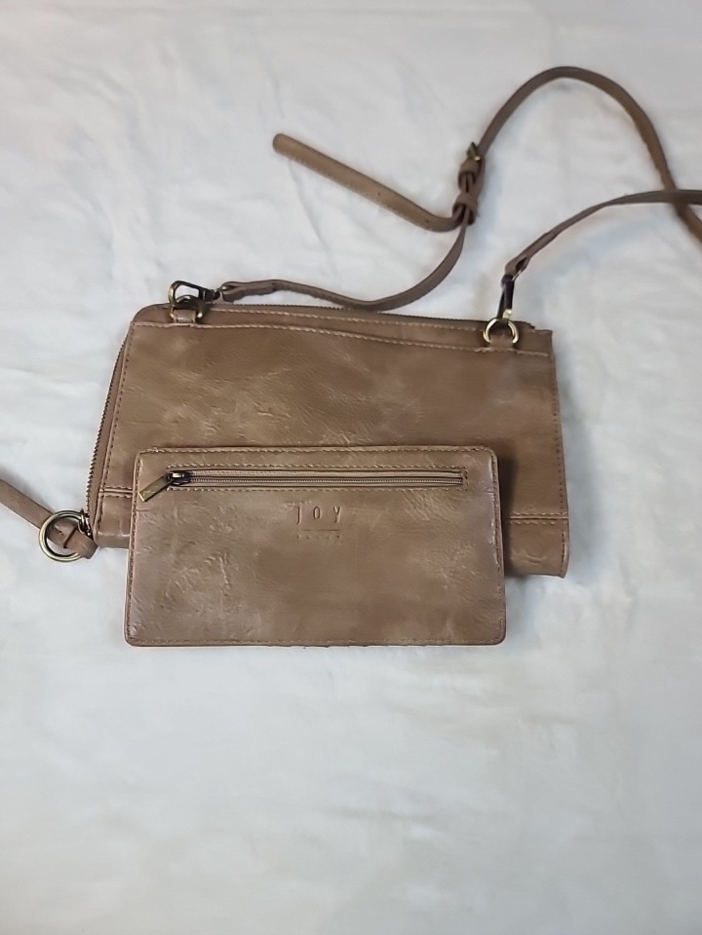 Joy Two-Piece Crossbody Set in Light Brown
